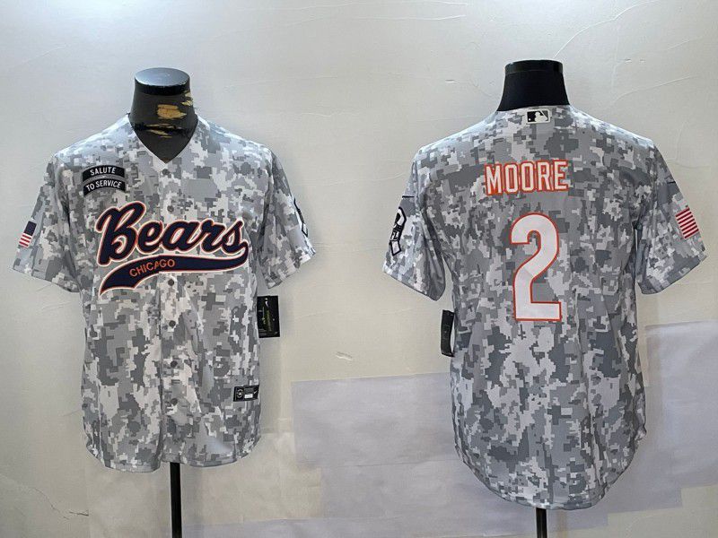 Men Chicago Bears #2 Moore Nike Arctic Camo 2024 Salute to Service Limited NFL Jersey style 1->chicago bears->NFL Jersey